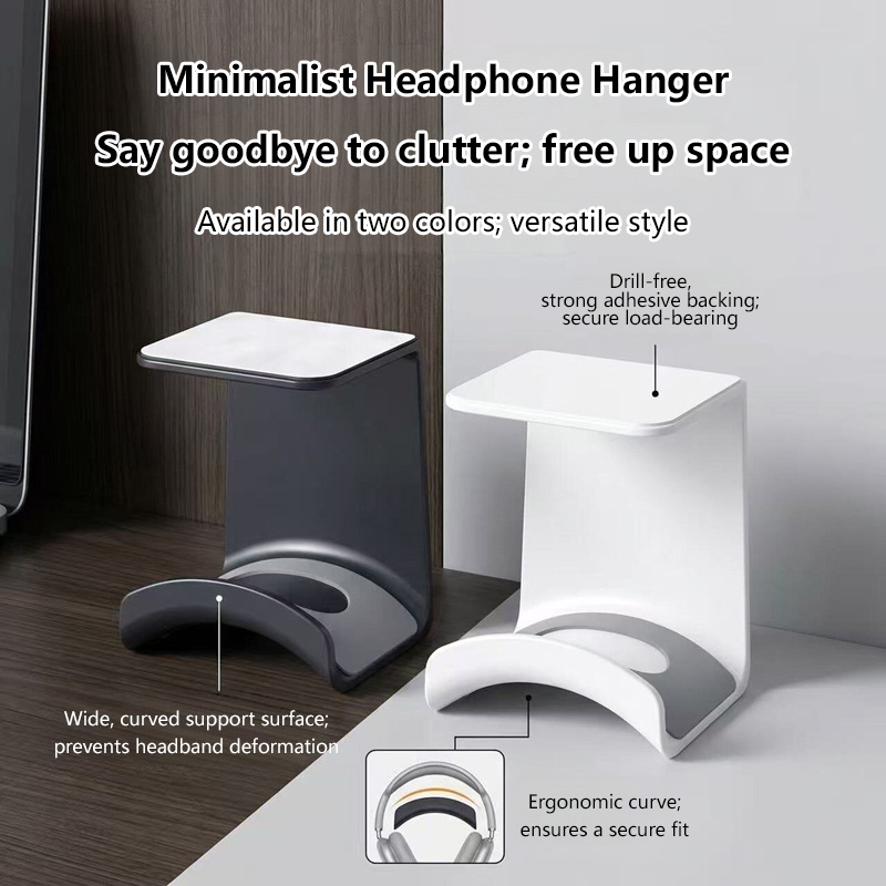 ユニバーサルヘッドフォンスタンド粘着プラスチック壁掛けハンガ - Headphone Stand Desk のレビューと価格