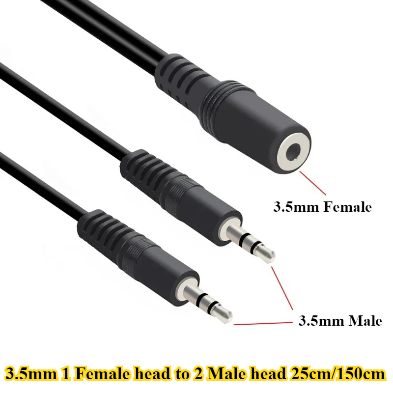 2/5 ピース/ロット 3.5 ミリメートル 1 から 2  - Earphone Splitter Jack のレビューと価格
